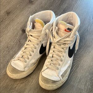 Nike White and Black High-Top Sneakers